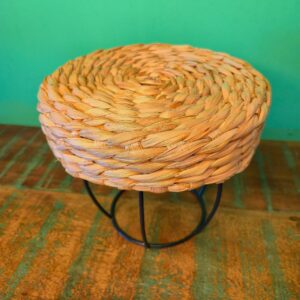 Mini Banco Decorativo no Ferro e Fibra de Taboa – P - Imagem 3