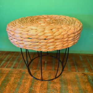 Mini Banco Decorativo no Ferro e Fibra de Taboa – M - Imagem 4