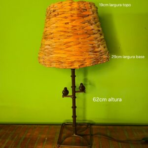 Abajur Pássaros em Ferro e Fibra de Taboa - Imagem 3