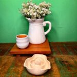 Jarra Canelada Modelo Farm House – Cerâmica Esmaltada