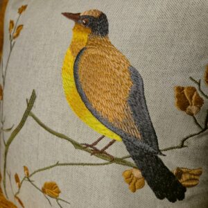 Almofada em Linho - Pássaro - Imagem 3