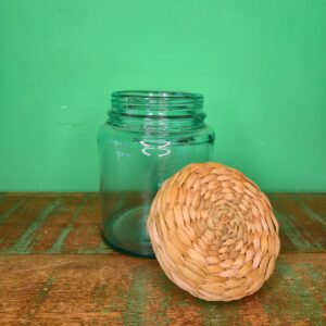 Pote de Vidro com Tampa Revestida na Fibra de Taboa - M - Imagem 6