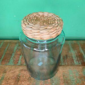 Pote de Vidro com Tampa Revestida na Fibra de Taboa - G - Imagem 5