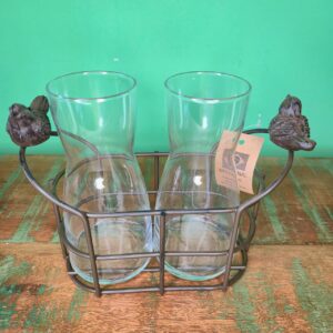 Kit Garrafas com Suporte de Ferro Detalhes em Pássaros - Imagem 3