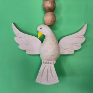 Colar Espirito Santo Branco com Coração - Imagem 4