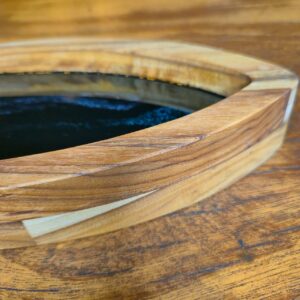 Bandeja Peixe em Madeira com Resina - Preto Marmorizado - Imagem 6