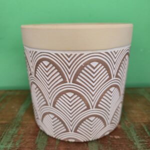 Vaso Cachepot de Cerâmica com Arabesco Geométrico - Imagem 3