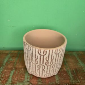 Vaso Cachepot de Cerâmica com Arabesco Corda Trançada - Imagem 3
