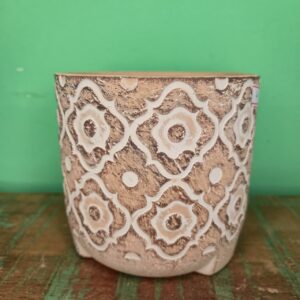 Vaso Cachepot de Cerâmica com Arabesco Flor - Imagem 3