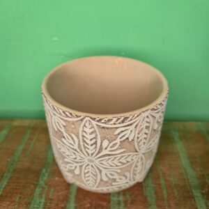 Vaso Cachepot de Cerâmica com Arabesco Flor Mandala - Imagem 4