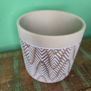 Vaso Cachepot de Cerâmica com Arabesco Chevron - Imagem 4