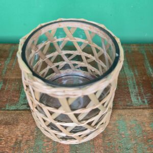 Pote de Vidro Envolvido na Fibra de Taboa - Baixo - Imagem 4