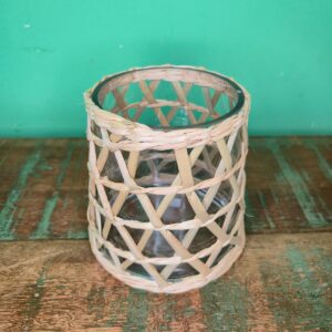 Pote de Vidro Envolvido na Fibra de Taboa - Baixo - Imagem 3