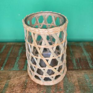 Pote de Vidro Envolvido na Fibra de Taboa - Alto - Imagem 3