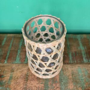 Pote de Vidro Envolvido na Fibra de Taboa - Alto - Imagem 4