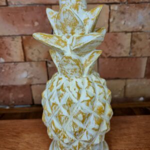 Abacaxi Decorativo em Madeira Branco - GG - Imagem 3