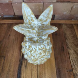 Abacaxi Decorativo em Madeira - M Branco - Imagem 3
