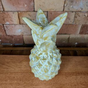 Abacaxi Decorativo em Madeira - G Branco - Imagem 3