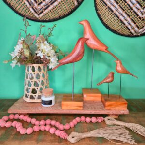 Pássaro em Madeira com Base - G