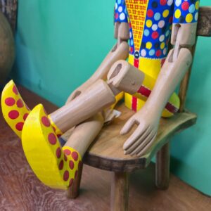 Boneco Palhaço Articulado Azul e Amarelo - Imagem 4