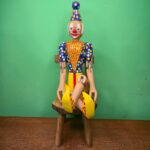 Boneco Palhaço Articulado Azul e Amarelo