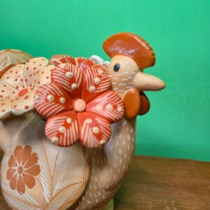 Galinha de Cerâmica com Flores - Bege P - Imagem 6