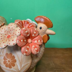 Galinha de Cerâmica com Flores - Bege P - Imagem 5