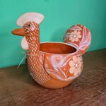 Galinha Cachepot de Cerâmica - Marrom G
