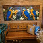 Quadro Araras com Tucano e Flores - 2m