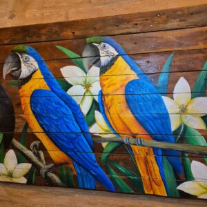 Quadro Araras com Tucano e Flores - 2m - Imagem 4