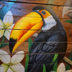 Quadro Araras com Tucano e Flores - 2m - Imagem 3