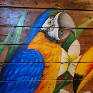 Quadro Araras com Tucano e Flores - 2m - Imagem 5