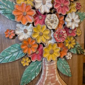 Quadro Vaso de Flores - Colorido com Folhas - Imagem 3