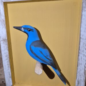 Quadro Pássaro em Madeira - Azul Escuro - Imagem 3