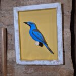 Quadro Pássaro em Madeira - Azul Escuro