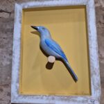 Quadro Pássaro em Madeira - Azul Claro