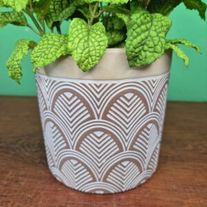 Composição Vaso Arabesco Geométrico com Arranjo - Hortelã - Imagem 3